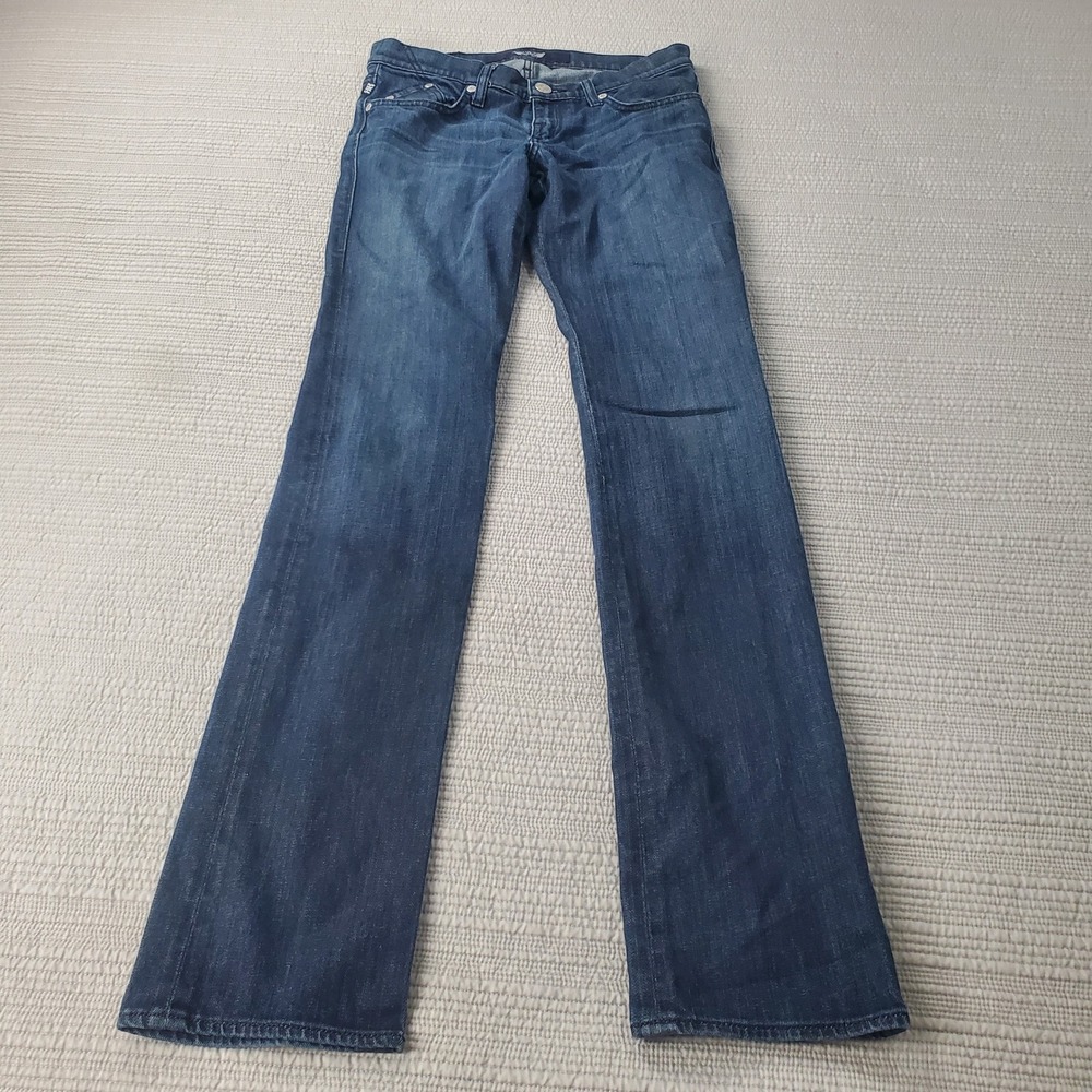 Rock & Republic Bootcut Jeans Womens 27 Blue Low Rise 90s Y2K Studded Logo